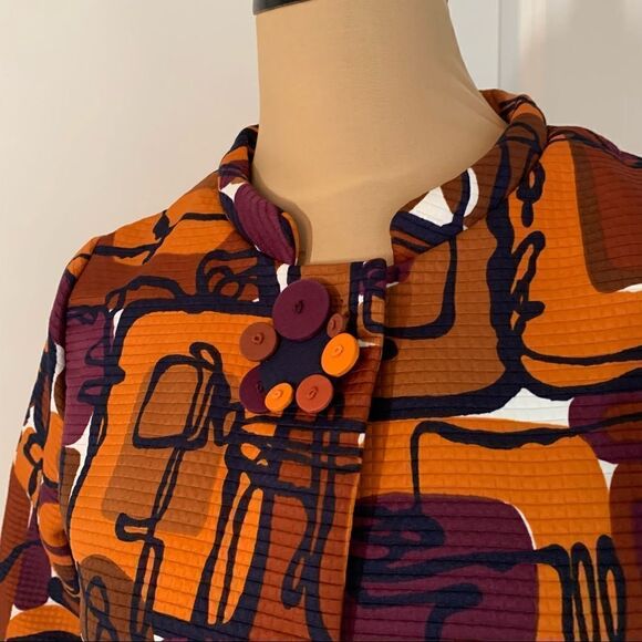 Ruby Rd Petite Purple and Orange Geometric Blazer - Picture 2 of 7